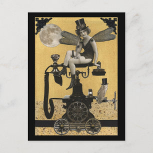 Steampunk Telefon Fairy Postcard Vykort