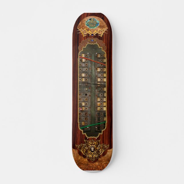 Steampunk - Telefoner - Den gamla telefonväxeln Skateboard Bräda 21,5 Cm (Framsida)