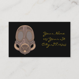 Steampunk Tema Gasmask Thunder_Cove Visitkort