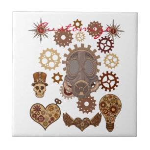 Steampunk Tema Thunder_Cove Kakelplatta