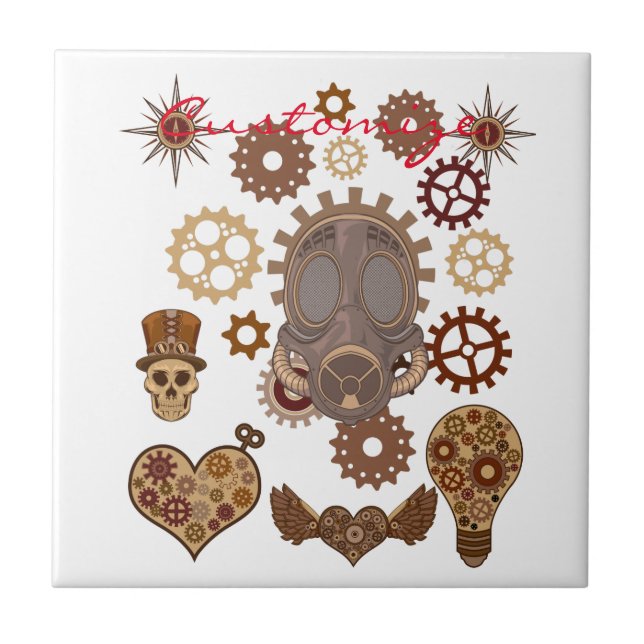 Steampunk Tema Thunder_Cove Kakelplatta (Framsidan)