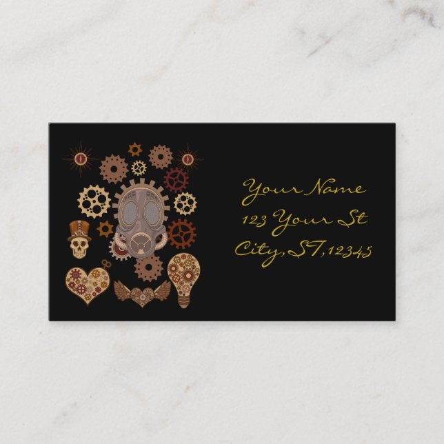 Steampunk Tema Thunder_Cove Visitkort (Framsida)