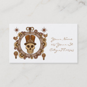Steampunk Teme Top hat Skull Thunder_Cove Visitkort