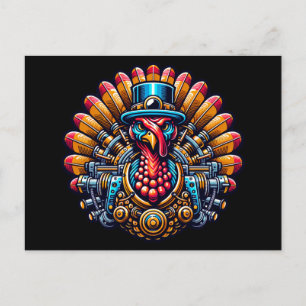 Steampunk Thanksgiving Kalkon Vykort