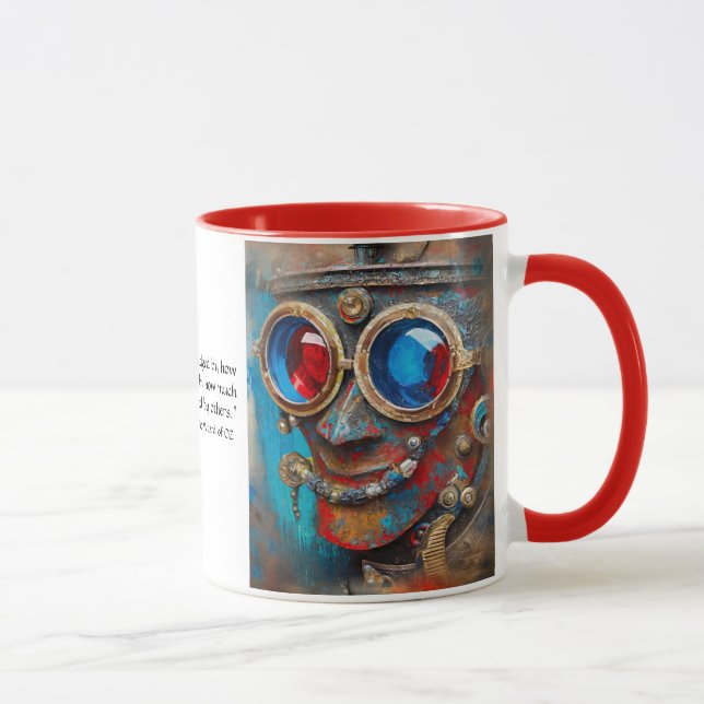 Steampunk The Tin Man Porträtt med Citat Mugg (Höger)