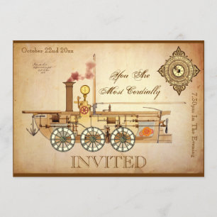 Steampunk Thed Party Inbjudningar