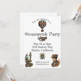 Steampunk Theme Inbjudningar