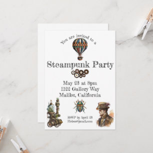 Steampunk Theme Inbjudningar