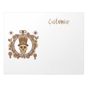 Steampunk Theme Top hat Skull Thunder_Cove Anteckningsblock