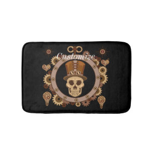 Steampunk Theme Top hat Skull Thunder_Cove Badrumsmatta