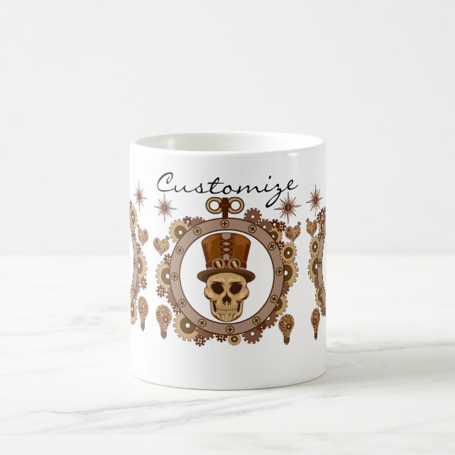 Steampunk Theme Top hat Skull Thunder_Cove Kaffemugg (Center)