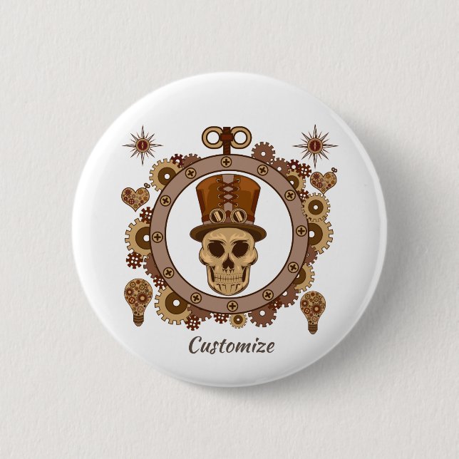 Steampunk Theme Top hat Skull Thunder_Cove Knapp (Framsida)