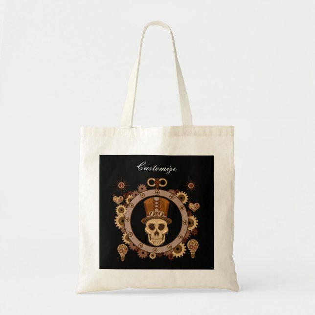 Steampunk Theme Top hat Skull Thunder_Cove Tygkasse (Framsidan)