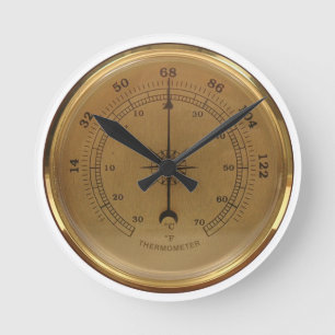 Steampunk Thermometer Rund Klocka