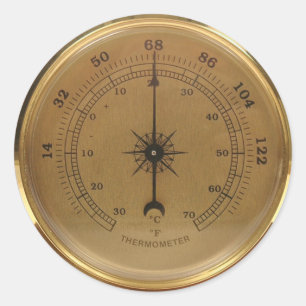 Steampunk Thermometer Runt Klistermärke