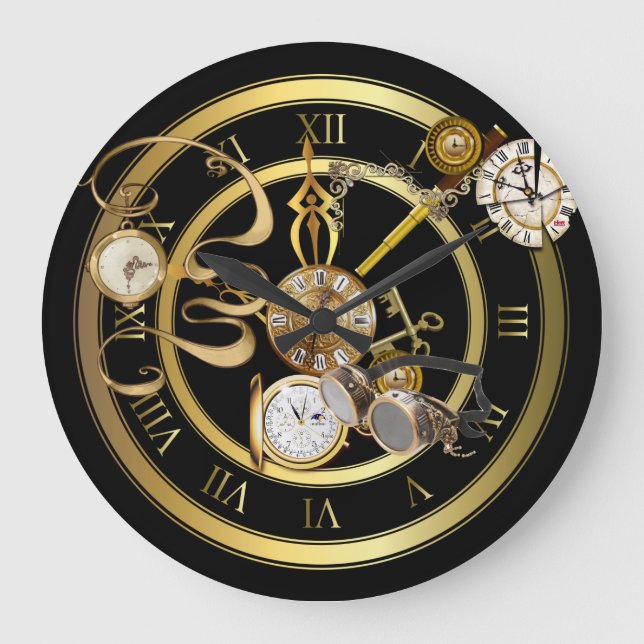 Steampunk-tid Stor Klocka (Framsida)