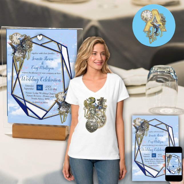 Steampunk Tidlösa Bröllopsfest kort & presenter (Steampunk Timeless Wedding Party cards & gifts)