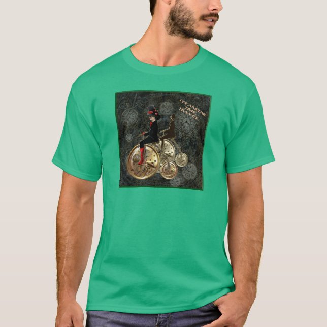 Steampunk-tidsresa, bockwork penny farthing t-shirt (Framsida)
