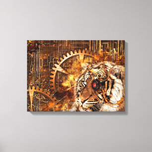 Steampunk Tiger Canvastryck