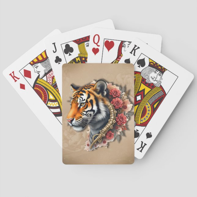 Steampunk Tiger med Ro. Casinokort (Baksidan)