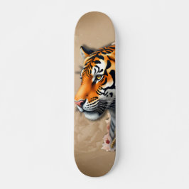 Steampunk Tiger med Ro. Mini Skateboard Bräda 18,5 Cm