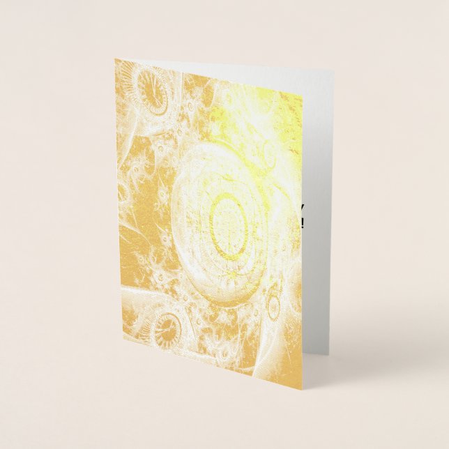 Steampunk Time Foil Birthday Card Folierat Kort (Framsida)