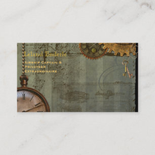 Steampunk Time Maskin Business Profile Card Visitkort