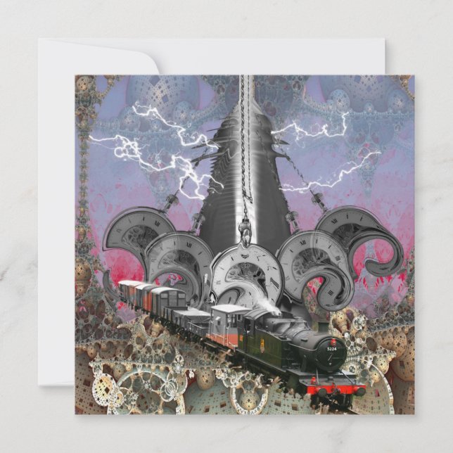 Steampunk Time Maskin Kort (Framsida)