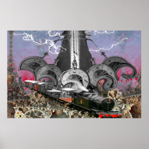 Steampunk Time Maskin Poster