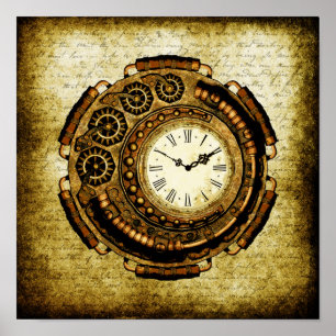 Steampunk Time maskin Poster