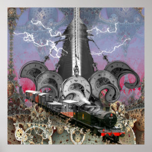 Steampunk Time Maskin Poster
