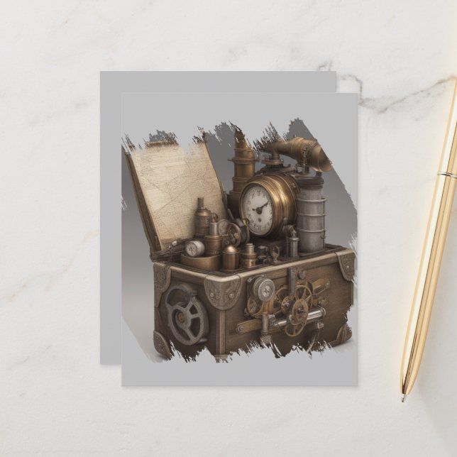 Steampunk Time Maskin - Vintage Treasure Chest (Fram/Back In Situ)