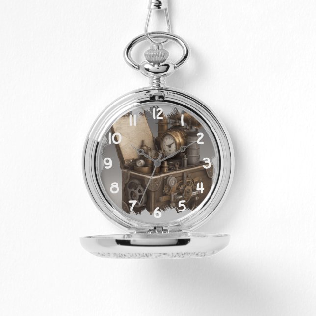 Steampunk Time Maskin - Vintage Treasure Chest Armbandsur (Framsida)