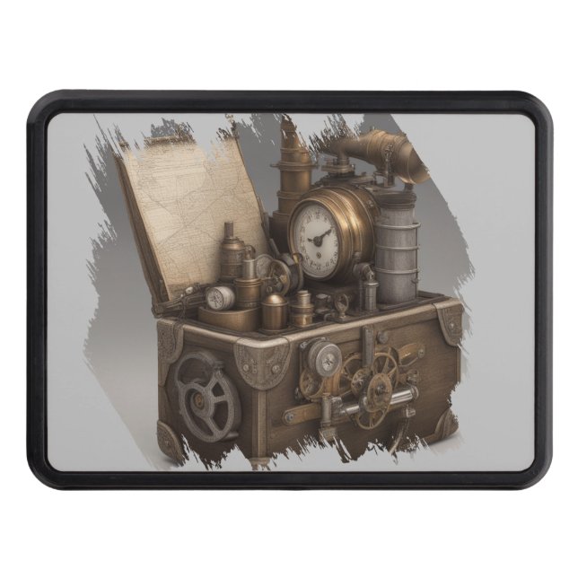 Steampunk Time Maskin - Vintage Treasure Chest Dragkroksskydd (Framsidan)
