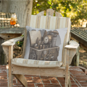 Steampunk Time Maskin - Vintage Treasure Chest Kudde