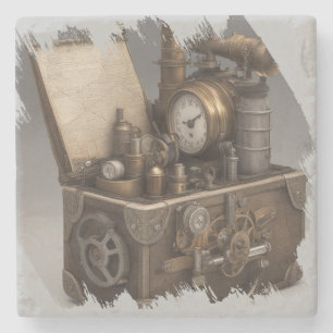 Steampunk Time Maskin - Vintage Treasure Chest Stenunderlägg