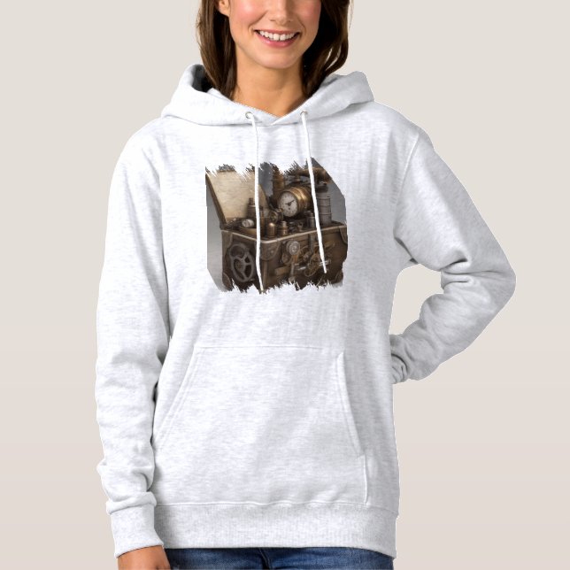 Steampunk Time Maskin - Vintage Treasure Chest T Shirt (Framsida)