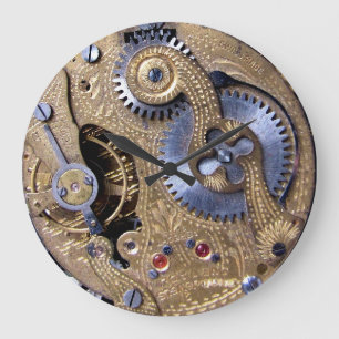 Steampunk Time VictorianPocketwatch mässing Stor Klocka