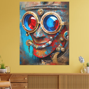 Steampunk Tin Man Porträtt Canvastryck