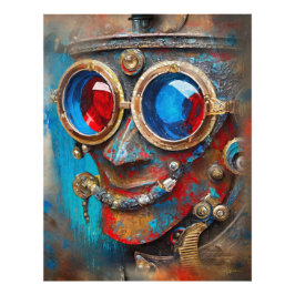 Steampunk Tin Man Porträtt Fototryck