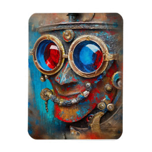 Steampunk Tin Man Porträtt Magnet
