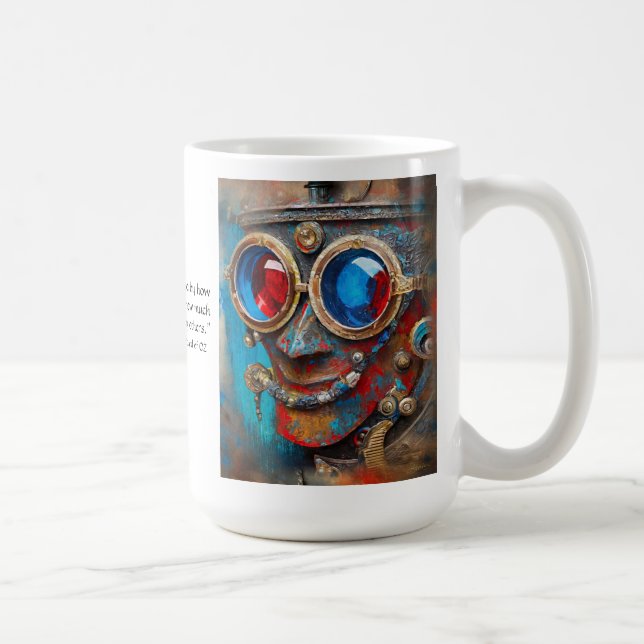 Steampunk Tin Man Porträtt med citat Kaffemugg (Höger)