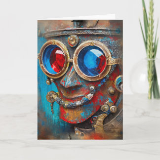 Steampunk Tin Man Porträtt med citat Kort