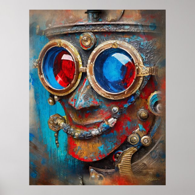 Steampunk Tin Man Porträtt Poster (Framsidan)