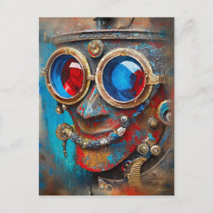 Steampunk Tin Man Porträtt Vykort