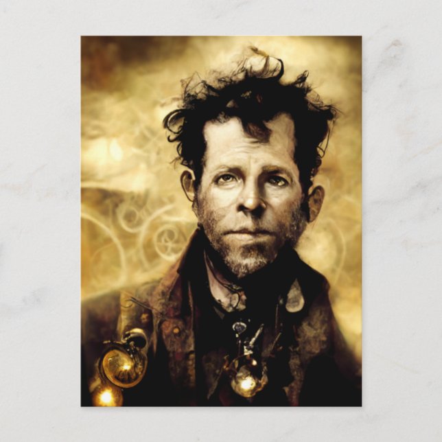 Steampunk Tom Waits Vykort (Framsida)