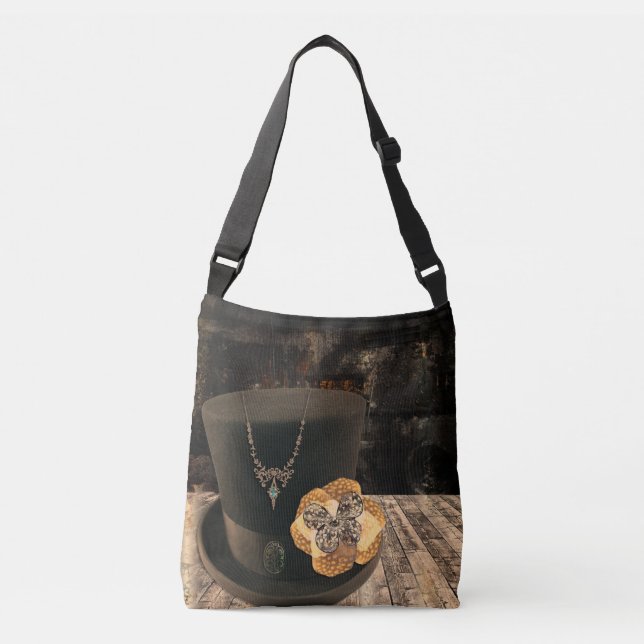 Steampunk Top hat Kor Kroppssäck Axelväska (Framsida)