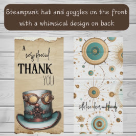 Steampunk Top hat och Goggles | Aqua och Copper Tack Kort