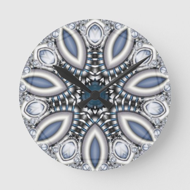 Steampunk TopazKaleidoscope Rund Klocka (Framsida)