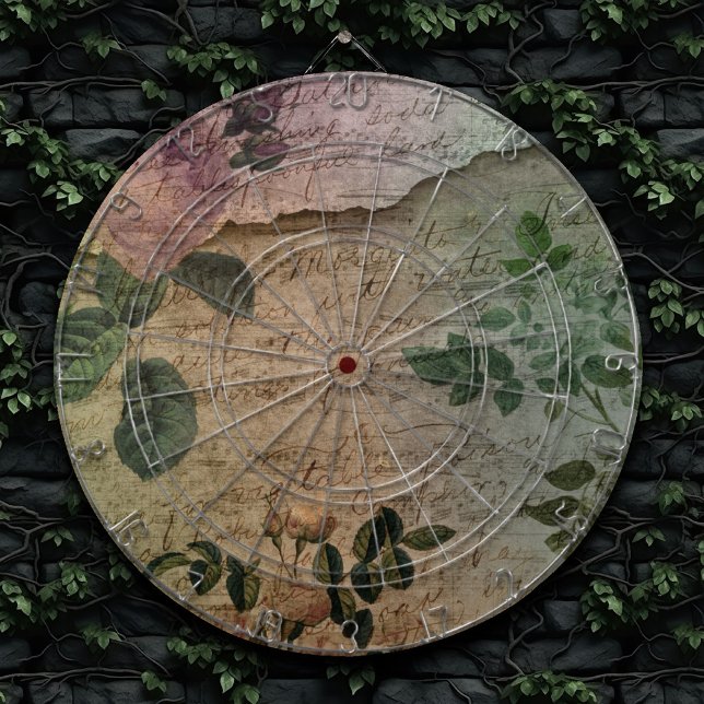 Steampunk Torn Ro | Vintage Distress Ephemera Darttavla (Skapare uppladdad)